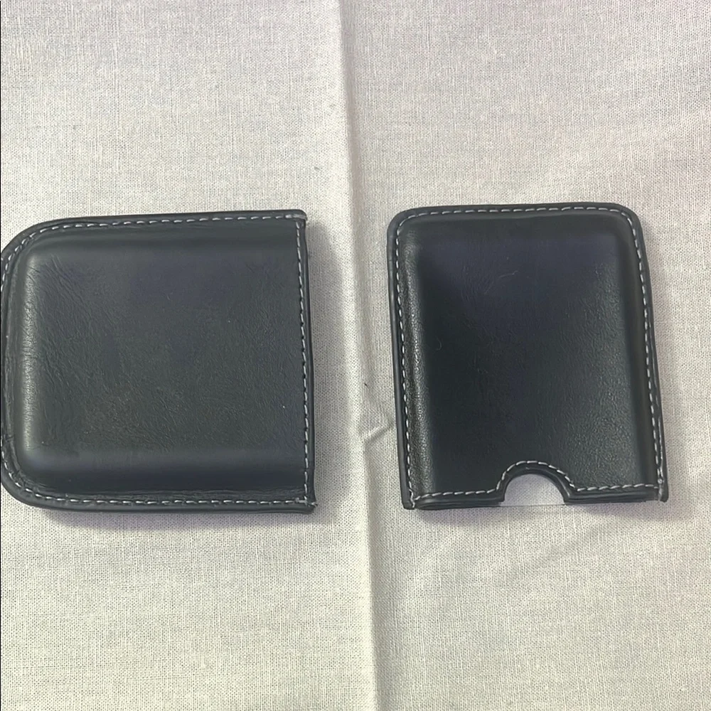 Black Leather BlackBerry Pouch Set